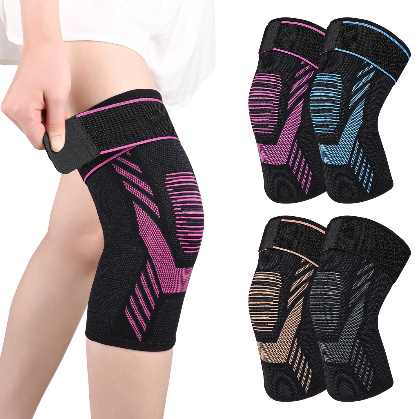 Knee Compression Sleeve with Strap — Pain Relief That Moves With You
